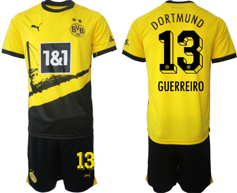 Men 2023-2024 Club Borussia Dortmund home yellow #13 Soccer Jersey